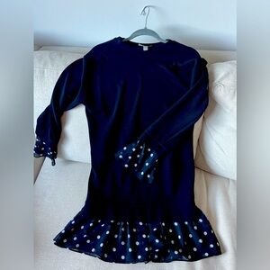 Asos Black Dress with Peep Polka Dot Detailing US 2